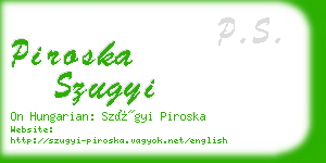 piroska szugyi business card